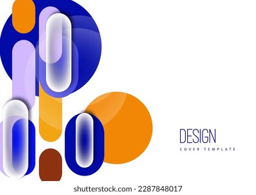 Überlappen geometrischer Formen und Kreise. Stylische Technologie-Design-Hintergrund für Geschäfts- oder Technologievorträge, Internet-Plakate oder Web-Broschüren. Vektorgrafik