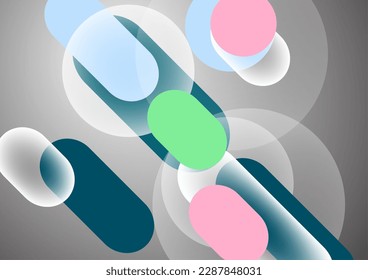 Formas geométricas y círculos superpuestos. Elegante diseño tecnológico de moda para presentaciones de negocios o tecnología, afiches de internet o portadas de folletos web. Ilustración del vector