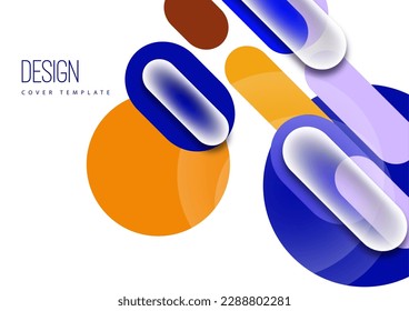 Formas geométricas y círculos superpuestos. Elegante diseño tecnológico de moda para presentaciones de negocios o tecnología, afiches de internet o portadas de folletos web. Ilustración del vector