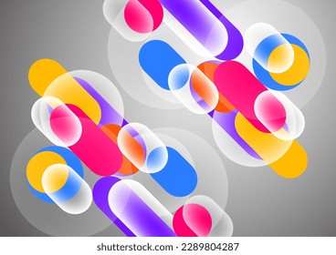 Formas geométricas y círculos superpuestos. Elegante diseño tecnológico de moda para presentaciones de negocios o tecnología, afiches de internet o portadas de folletos web. Ilustración del vector