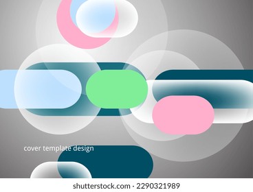 Overlapping geometric shapes and circles. Stylish trendy techno design background for business or technology presentations, internet posters or web brochure covers. Vector illustration