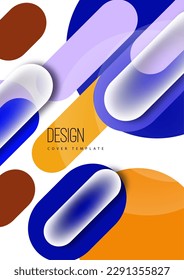 Overlapping geometric shapes and circles. Stylish trendy techno design background for business or technology presentations, internet posters or web brochure covers. Vector illustration