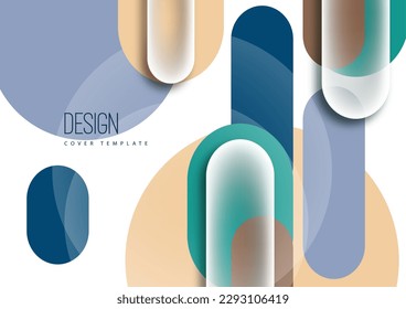 Overlapping geometric shapes and circles. Stylish trendy techno design background for business or technology presentations, internet posters or web brochure covers. Vector illustration