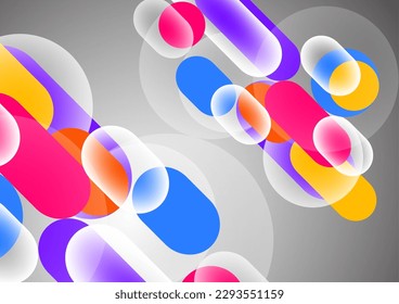 Überlappen geometrischer Formen und Kreise. Stylische Technologie-Design-Hintergrund für Geschäfts- oder Technologievorträge, Internet-Plakate oder Web-Broschüren. Vektorgrafik