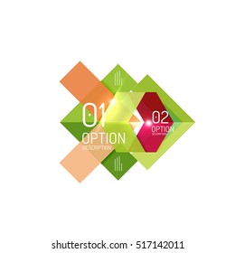 Overlapping geometric shapes composition. Vector business infographics, option select