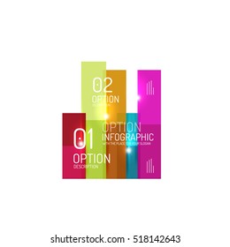 Overlapping geometric shapes composition. Vector business infographics, option select
