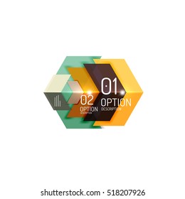 Overlapping geometric shapes composition. Vector business infographics, option select
