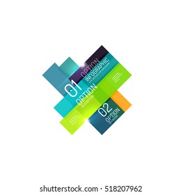 Overlapping geometric shapes composition. Vector business infographics, option select