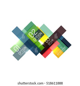 Overlapping geometric shapes composition. Vector business infographics, option select