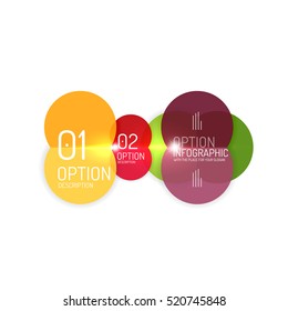 Overlapping geometric shapes composition. Vector business infographics, option select