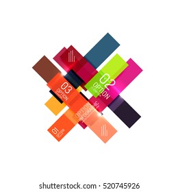 Overlapping geometric shapes composition. Vector business infographics, option select