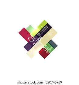 Overlapping geometric shapes composition. Vector business infographics, option select