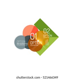 Overlapping geometric shapes composition. Vector business infographics, option select