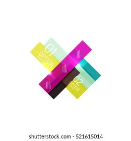 Overlapping geometric shapes composition. Vector business infographics, option select