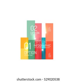 Overlapping geometric shapes composition. Vector business infographics, option select