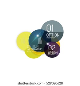 Overlapping geometric shapes composition. Vector business infographics, option select