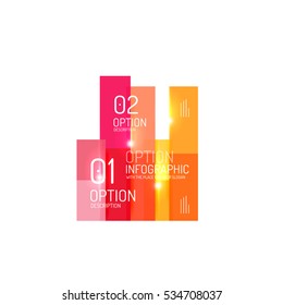Overlapping geometric shapes composition. Vector business infographics, option select