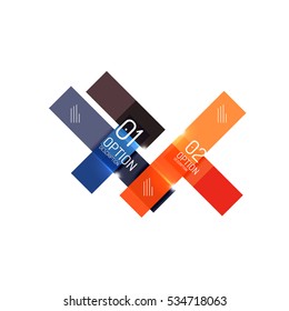 Overlapping geometric shapes composition. Vector business infographics, option select