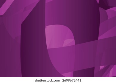 A sobreposição de formas geométricas em vários tons de roxo cria um fundo moderno e abstrato com uma sensação de profundidade e movimento.