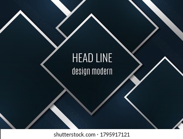 Overlapping geometric squares with thin lines. Template for business design. Vector illustration