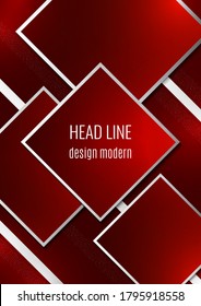 Overlapping geometric squares with thin lines. Template for business design. Vector illustration