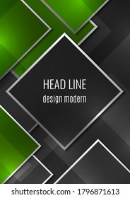 Overlapping geometric squares with thin lines. Template for business design. Vector illustration