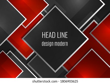 Overlapping geometric squares with thin lines. Template for business design. Vector illustration