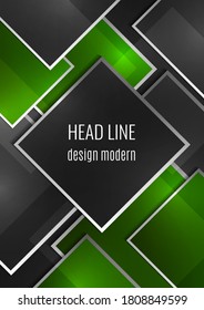 Overlapping geometric squares with thin lines. Template for business design. Vector illustration