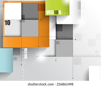 overlapping geometric squares with thin lines eps10 vector design 