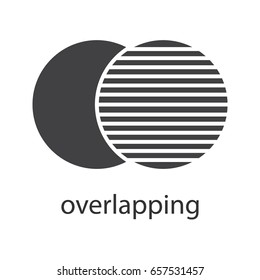 Overlapping glyph icon. Silhouette symbol. Convergence abstract metaphor. Negative space. Vector isolated illustration