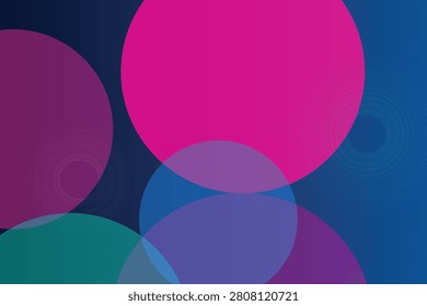 Overlapping gradient circles in deep blue, magenta, and teal hues