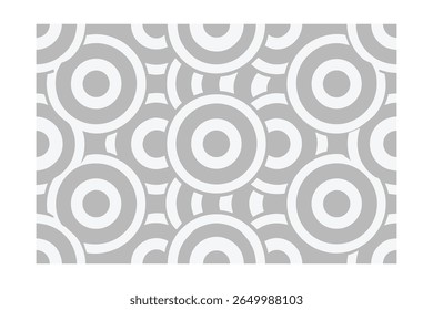 Overlapping gray concentric circles pattern creating a seamless design on a geometric