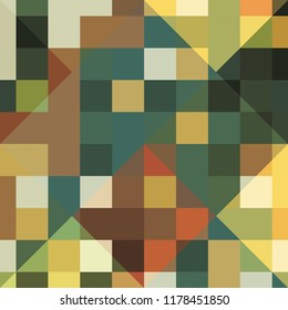 Overlapping green squares abstract background. Vector design