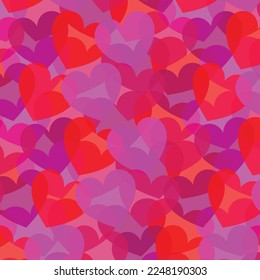 overlapping heart background vector pattern