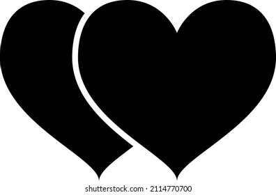 Vector de iconos de glifos cardíacos que se sobrepone