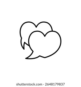 Overlapping Heart Shaped Speech Bubbles Symbolizing Affectionate Communication