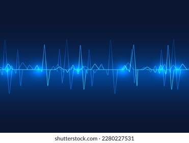 Overlapping heart waves It is a medical technology used to check the heart's rhythm changes. It is a background that can be used for medical communication so that the general public can understand.