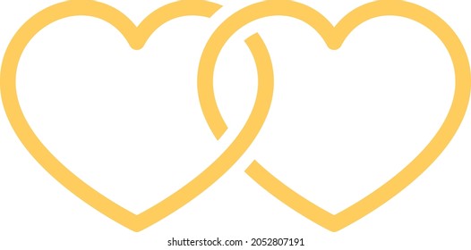 Corazones superpuestas aislaron la ilustración vectorial.