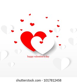 Overlapping Hearts for Valentine's Day. Minimalist Creative Design Concept. Stock Vector Illustration. Modern and Abstract Background