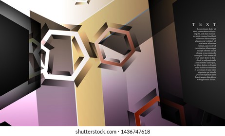Overlapping hexagon vector backgrounds, space for text