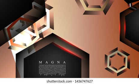Overlapping hexagon vector backgrounds, space for text
