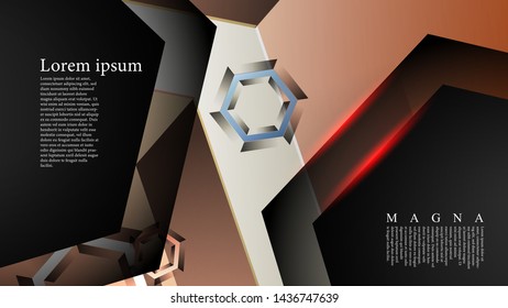 Overlapping hexagon vector backgrounds, space for text