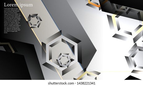 Overlapping hexagon vector backgrounds, space for text