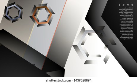 Overlapping hexagon vector backgrounds, space for text