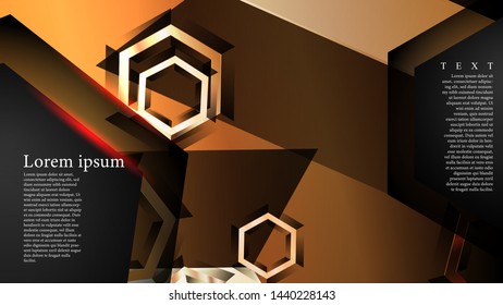 Overlapping hexagon vector backgrounds, space for text