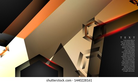 Overlapping hexagon vector backgrounds, space for text