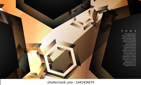 Overlapping hexagon vector backgrounds, space for text