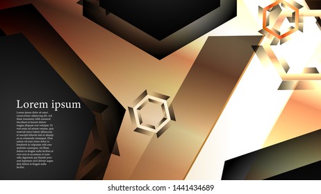 Overlapping hexagon vector backgrounds, space for text
