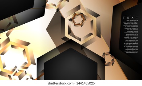 Overlapping hexagon vector backgrounds, space for text