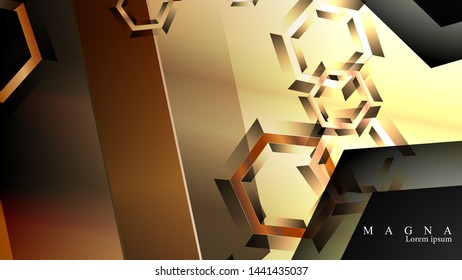 Overlapping hexagon vector backgrounds, space for text